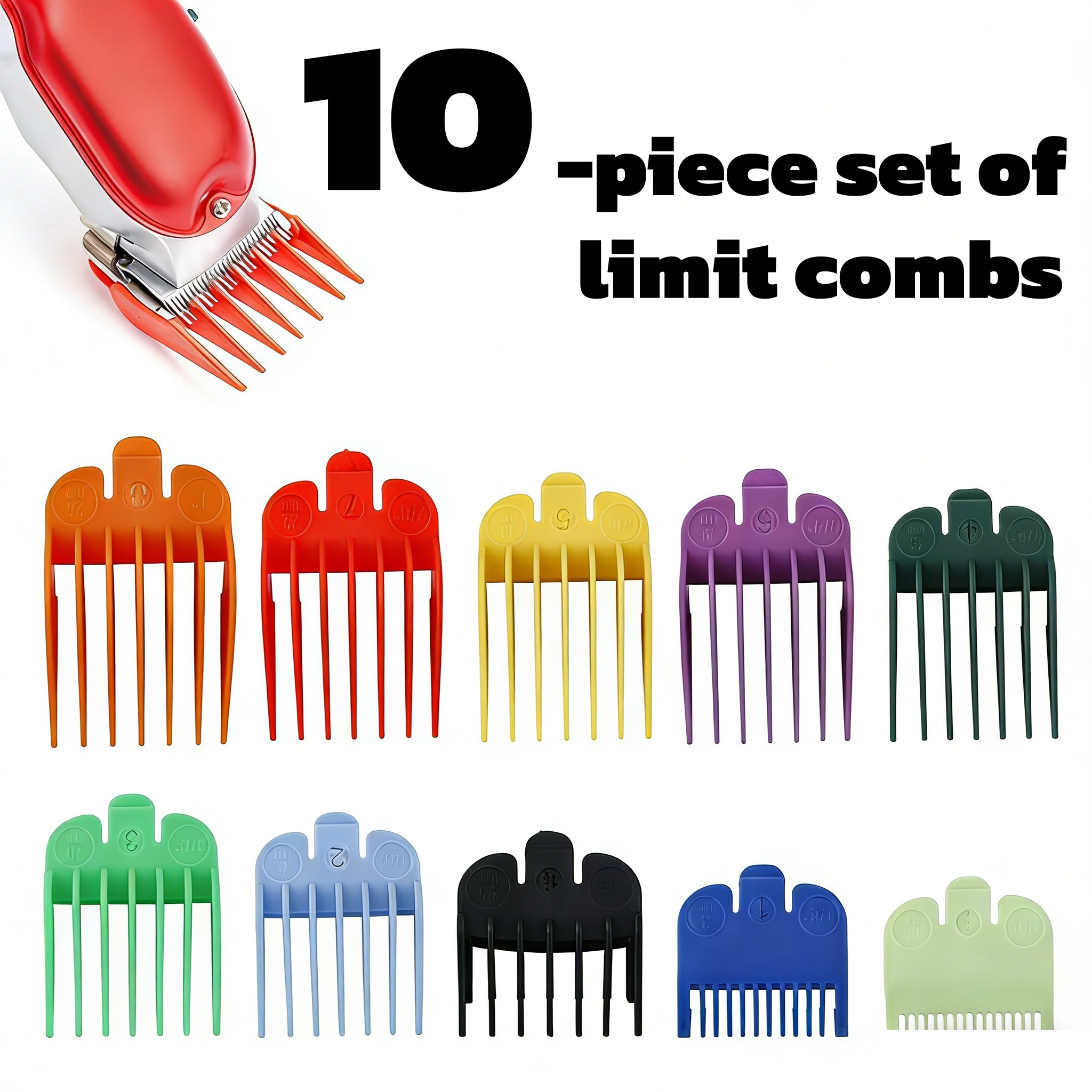 Men Accessories Guide - 10Pcs Plastic Men Hair Clipper Limit